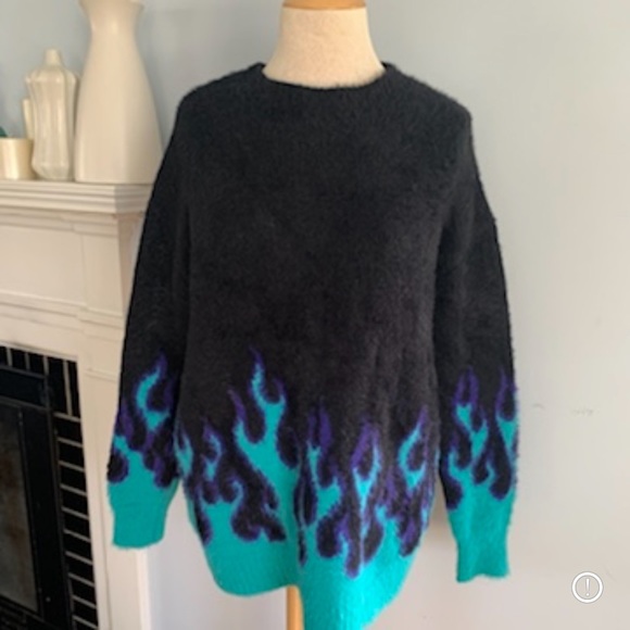 Adika “Slow burn” flame sweater in black blue & purple, made famous on TikTok - Picture 5 of 15